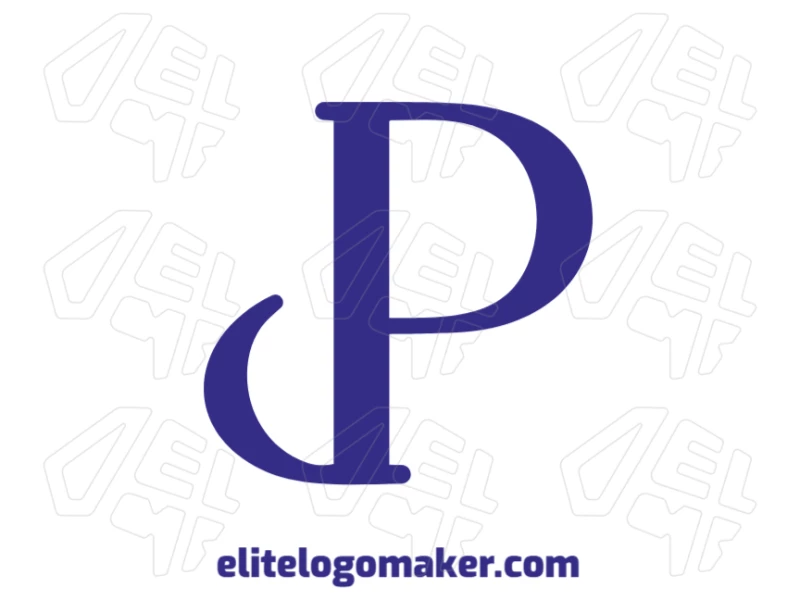 Letter "P" With Simple Design And Blue Color - Professional And Elegant Logo Logo template featuring the letter "P" with a simple design and blue color in an initial letter style.