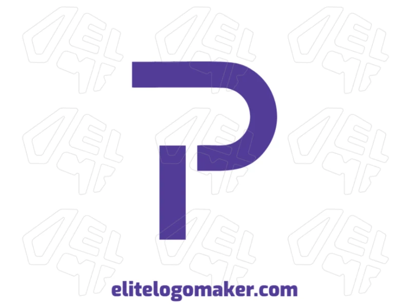 Letter "P" With Simple Design And Purple Color - Unique Logo Minimalist logo design featuring a letter "P" with simple lines and purple color, offering a cheap and modern look for diverse branding needs.