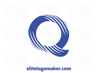 Vector logo in animal style featuring an abstract blue letter "Q" design.