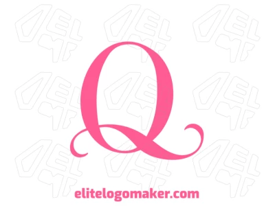 The letter 'Q' in an elegant style with a pink color, designed in a minimalist approach, making it a suitable choice for a refined brand.