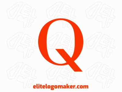 An editable Letter 'Q' in orange color, designed in initial letter style, offering a modern and versatile look.