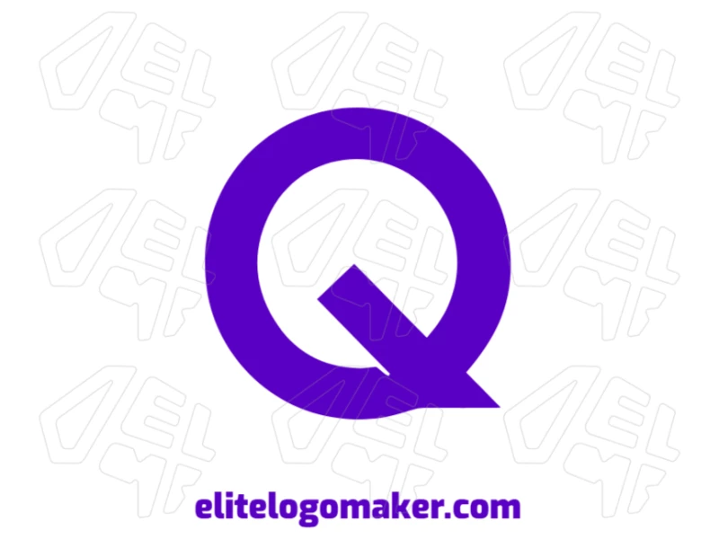 Letter "Q" With Simple Design And Purple Color Visual Concept A Letter 'Q' with a simple design and purple color in a simple style, offering a flashy and elegant appearance for your brand.