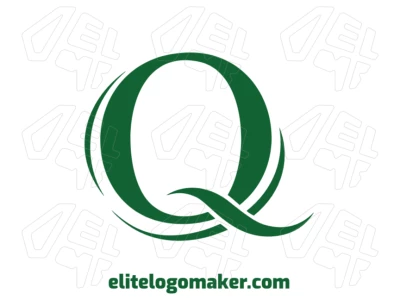 Flashy logo design featuring the letter "Q" with a simple style and green color, ideal for a bold and eye-catching initial.