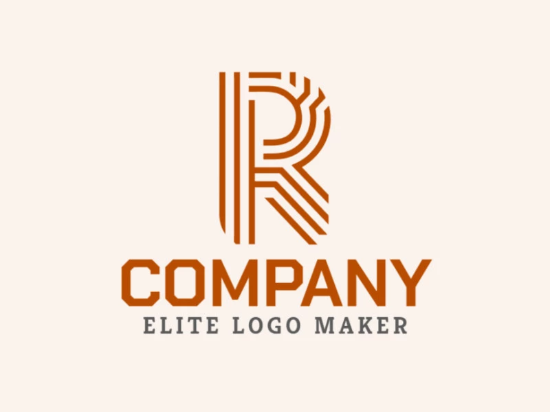 A dynamic initial 'R' logo design with stripes, conveying energy and modernity, ideal for forward-thinking brands.