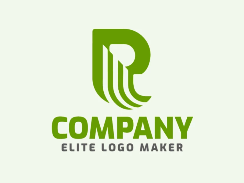 Modern logo in the shape of a letter R with professional design and simple style.