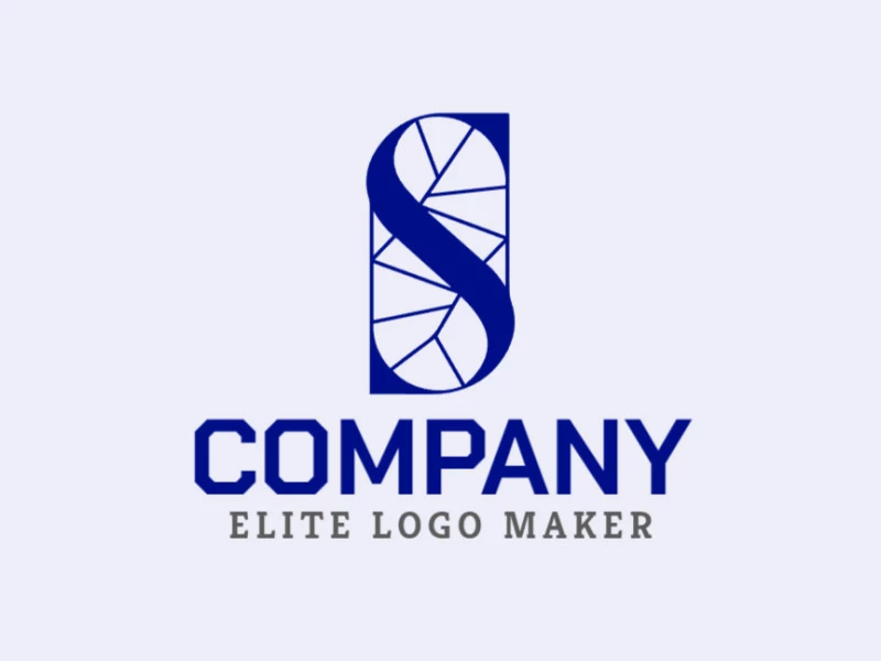 An innovative logo design featuring the letter 'S', infused with creativity and crafted in deep blue shades.