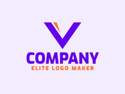 A sleek minimalist logo showcasing the letter 'V', blending blue and orange tones for a modern appeal.