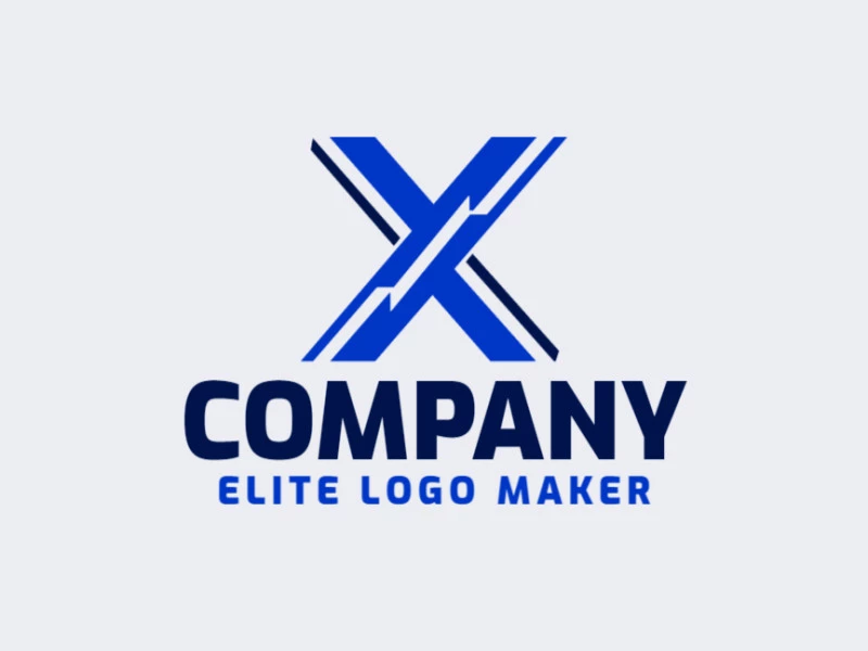 A minimalist logo featuring the letter 'X', blending simplicity and sophistication in shades of blue and dark blue.