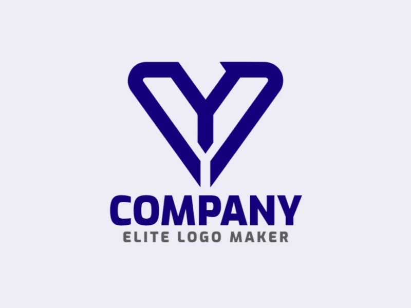 A unique and editable minimalist logo featuring the letter 'Y', emphasizing simplicity and versatility in its design.