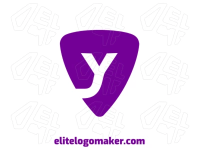 A logo template featuring the letter "Y" combined with a purple shield, designed with clean lines for a strong, professional look.