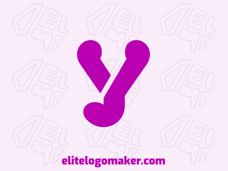 An editable logo featuring the initial letter 'Y' in vibrant pink, designed with a sleek and modern style.