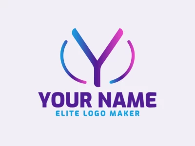 A minimalist logo featuring the letter "Y" with a gradient, combining a distinguished design and flashy tones for a striking modern look.