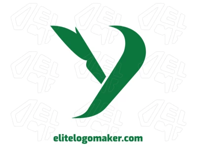 Logo design of letter "Y" in green color with initial letter style, perfect for brand identity.