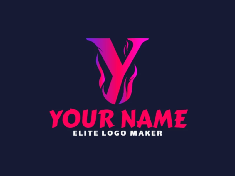 An eye-catching, distinguished logo featuring the letter 'Y' in a beautiful pink and purple gradient, blending colors for a vibrant and modern design.