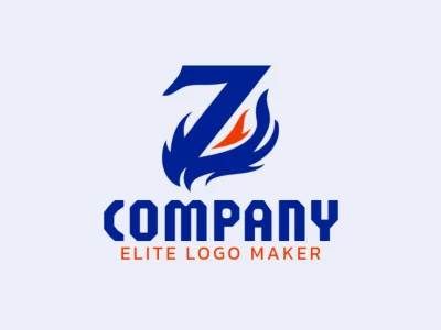 A dynamic logo design featuring an abstract interpretation of the letter "Z", merging orange and dark blue hues for a bold statement.