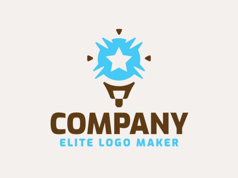 Vector logo in the shape of a light bulb combined with a star, with abstract design.