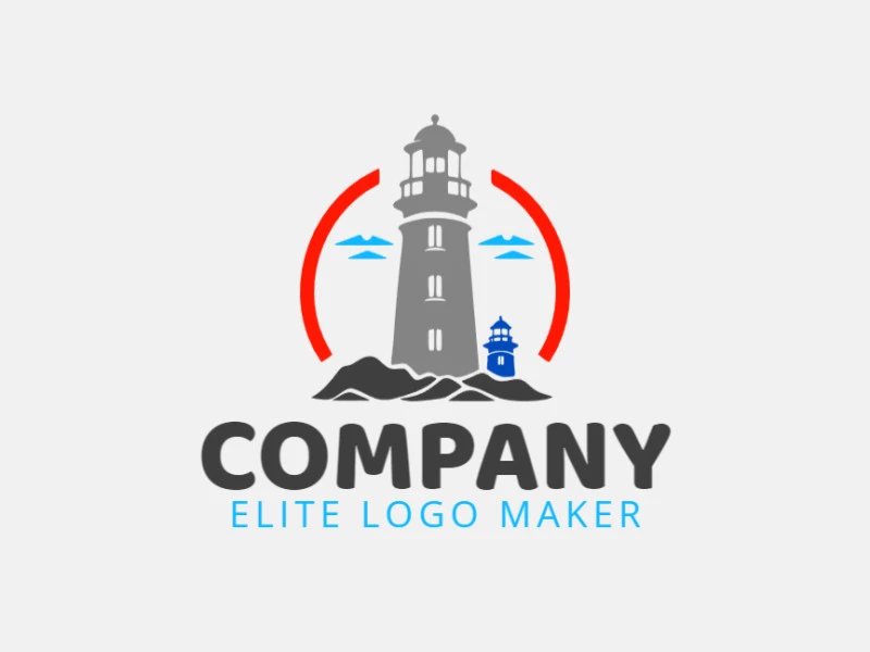 Abstract logo in the shape of a lighthouse with creative design.