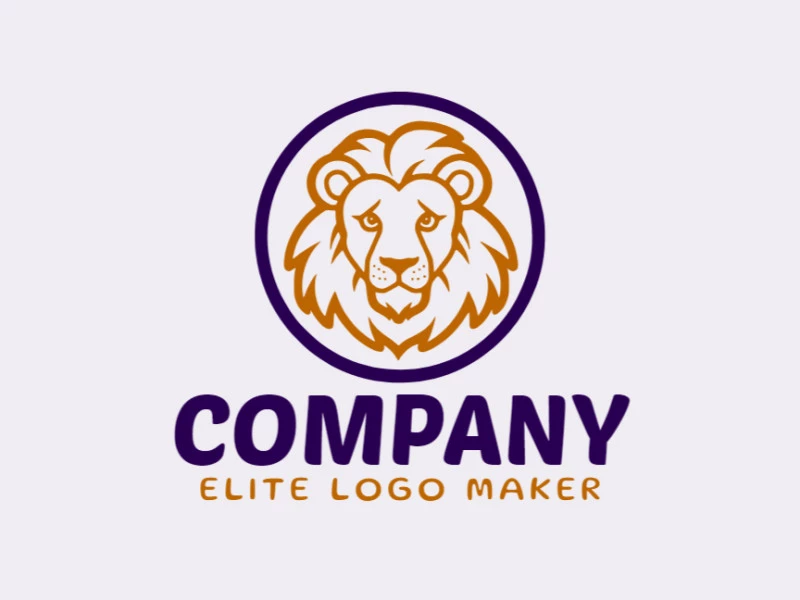 Professional logo in the shape of a lion with a creative design and circular style.