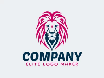 A symmetrical lion emblem exudes elegance and strength in this striking logo design.