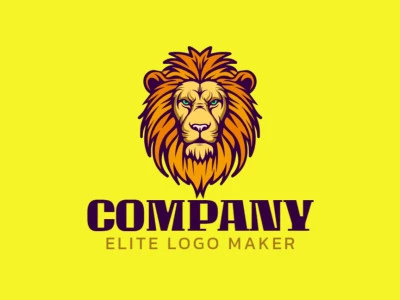 A bold lion logo, embodying strength and leadership, perfect for a powerful mascot.