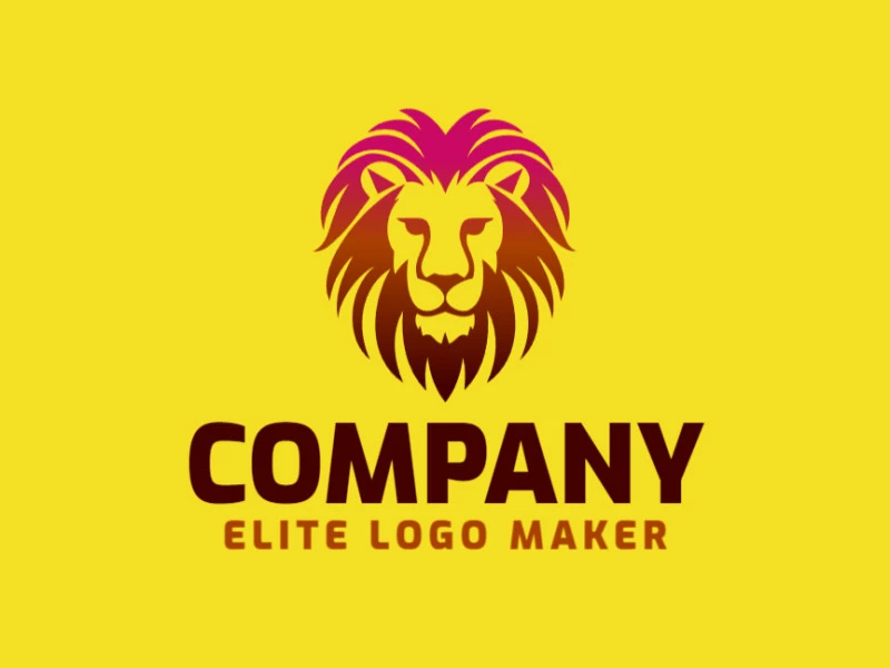 A sophisticated logo featuring a gradient-styled lion, combining elements of brown and pink for a perfect blend of strength and elegance.