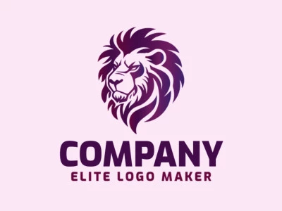 A gradient-styled logo featuring a lion, blending various shades of purple to create a regal and dynamic design.