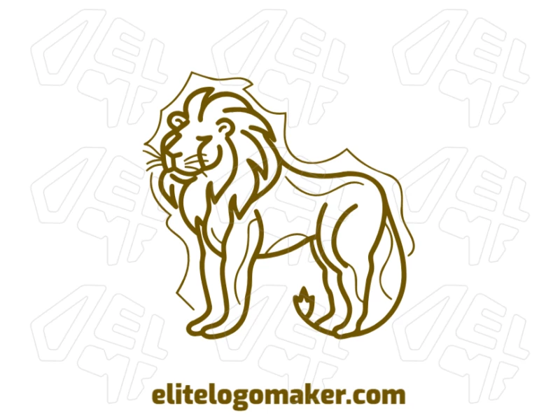 Lion Drawn With Multiple Lines Develop Your Logo A business logo featuring a lion drawn with multiple lines, creating a dynamic and modern appearance.