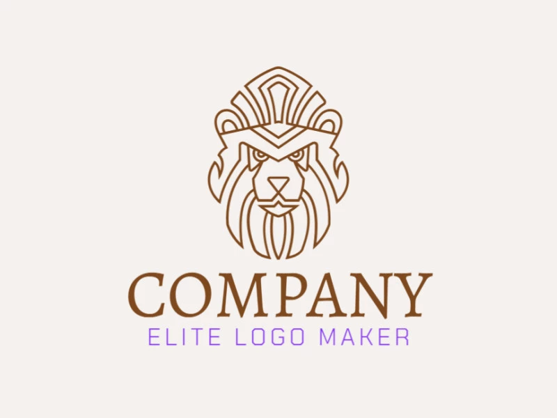 Modern logo in the shape of a lion head with professional design and monoline style.