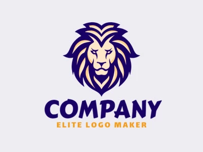 This logo features a majestic lion head in abstract style with blue and yellow colors, creating a bold and dynamic visual identity.