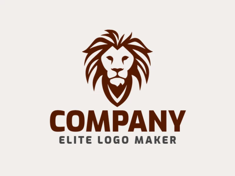 The logo showcases a captivating abstract representation of a lion's head, with rich brown hues. Its style is contemporary and expressive, leaving a lasting impression.