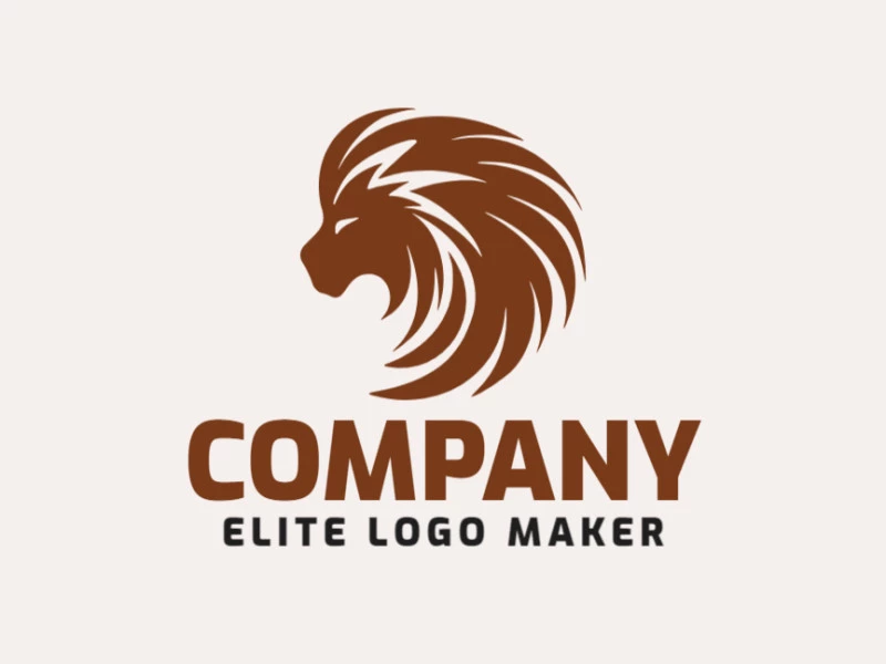 Create a stunning abstract logo design featuring a lion head in rich brown colors. Make a bold impression with this artful design!