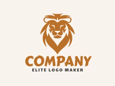 The pictorial logo with a refined design forming a lion head, the color used was brown.