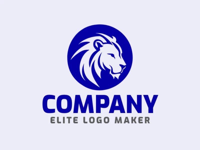 Ideal logo for different businesses in the shape of a lion head, with creative design and circular style.