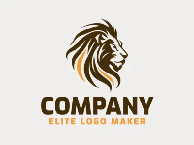 At the heart of this abstract logo lies a majestic lion's head, rendered in earthy brown and bright yellow tones. It's bold, modern, and unforgettable.