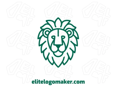 An attractive monoline design featuring a lion head with thin lines, creating a sleek and elegant logo with sharp, clean details.