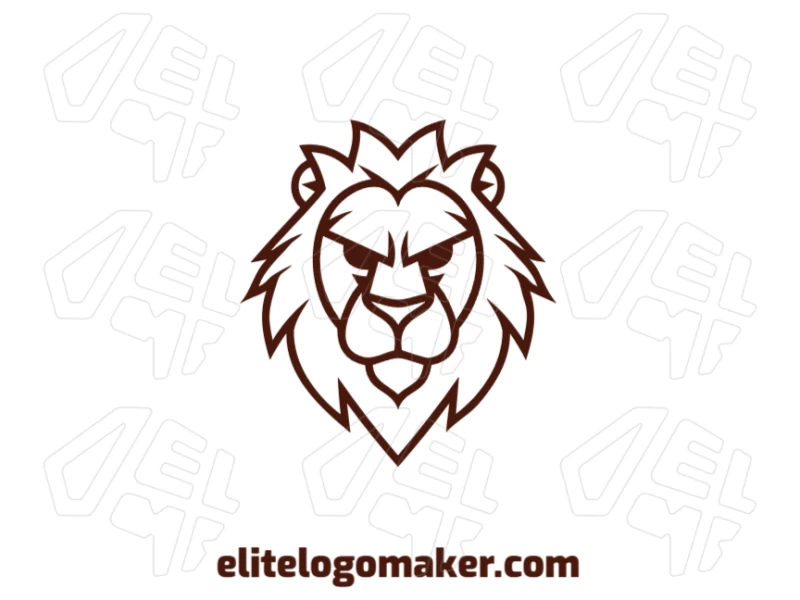 Generate a premium logo with a symmetrical lion head design, featuring a differentiated style that enhances elegance and visual impact.