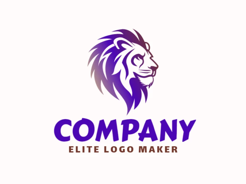 Attractive animal logo featuring a lion head with a gradient effect, blending colors for a dynamic and eye-catching design.