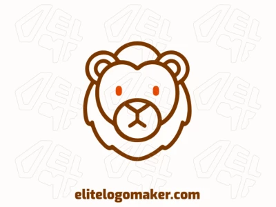 Minimalist lion head logo with an animal style, perfect for a business looking for a cheap yet powerful brand identity.