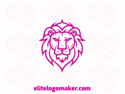 A dynamic abstract logo featuring a lion head with pink tones, designed with sleek lines and artistic shapes to create a bold and modern visual identity.