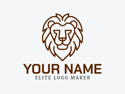 A monoline logo depicts a lion head with refined lines, creating a sleek and elegant design that emphasizes precision and simplicity.