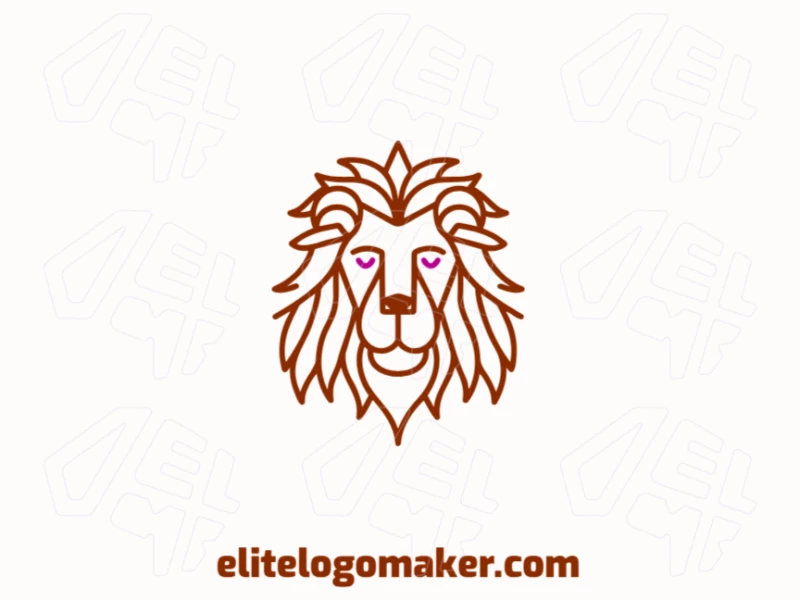 A high-quality logo design featuring a lion head with several lines in a monoline style, offering a sleek and sophisticated look.