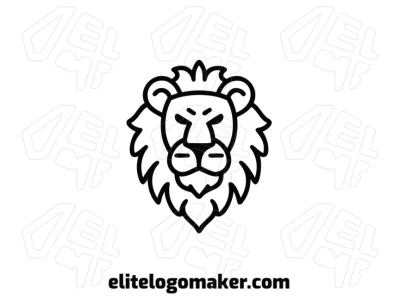 An editable abstract lion design with a refined appearance, combining modern aesthetics and sophistication for a distinctive visual identity.