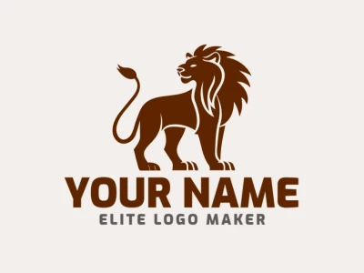 An abstract logo featuring a dynamic full-body lion, designed for various purposes with bold lines and powerful energy.