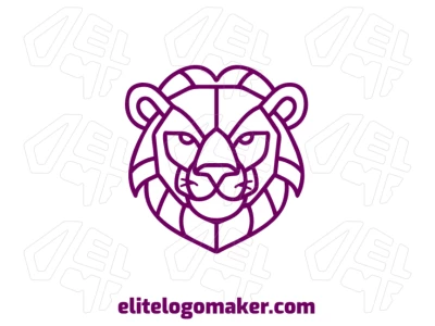 A creative logo design featuring a lion's head with an editable design, presented in an animal style for a bold and customizable look.