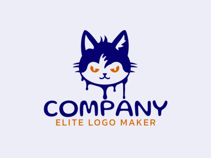 Ideal logo for different businesses in the shape of a liquid cat, with creative design and minimalist style.