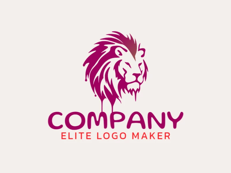 Customizable logo in the shape of a liquid lion with creative design and gradient style.