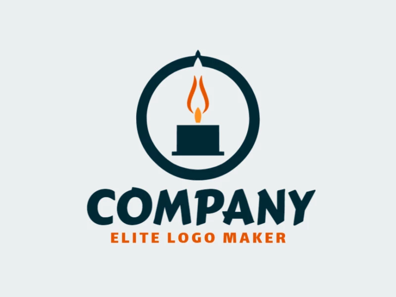 Ideal logo for different businesses in the shape of a lit candle, with creative design and creative style.