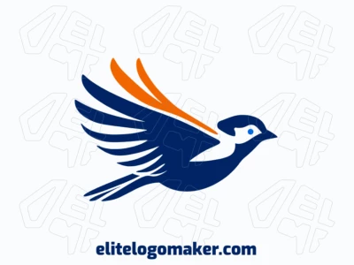 Ideal logo for different businesses in the shape of a little bird flying with a pictorial style.