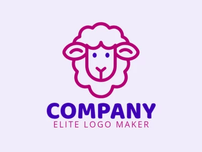 A whimsical and endearing logo design featuring a little sheep, perfect for evoking a sense of innocence and joy in vibrant blue and pink tones.