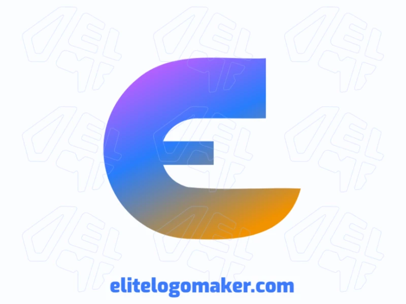 Letter 'E' logo with a blue and orange gradient, featuring a dynamic gradient style that creates a vibrant and memorable brand identity.